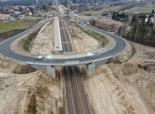 Trypucie - widok z drona na budowany wiadukt fot Paweł Mieszkowski PKP Polskie Linie Kolejowe SA