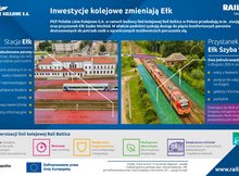 Infografika przedstawia zakres prac jaki będzie wykonany na stacjach Ełk i przystanku Ełk Szyba Wschód.