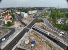 Widok z drona na wiadukt kolejowy w Ełku. Autor Paweł Chamera