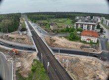 Nowy wiadukt kolejowy w Ełku. Widok z drona. Autor Paweł Chamera