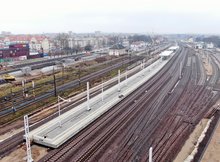 Stacja Ełk - widok na budowany peron nr 3, fot. Damian Strzemkowski PKP Polskie Linie Kolejowe SA