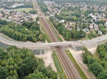 Wiadukt w Kobyłce, widok z drona. Fot. Artur Lewandowski PKP Polskie Linie Kolejowe S.A. (2)