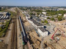 Stacja Białystok - widok na plac budowy z drona fot Łukasz Bryłowski PKP Polskie Linie Kolejowe SA.
