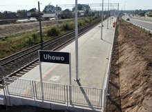 Nowy peron przystanku Uhowo, widok z drona, fot. Artur Lewandowski PKP Polskie Linie Kolejowe S.A. (2)