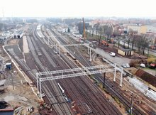 Stacja Ełk - widok na przebudowywany układ torowy, fot. Damian Strzemkowski PKP Polskie Linie Kolejowe SA